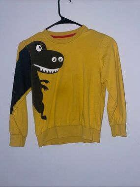 Boys Yellow T-Rex Graphic Long-Sleeve Sweatshirt